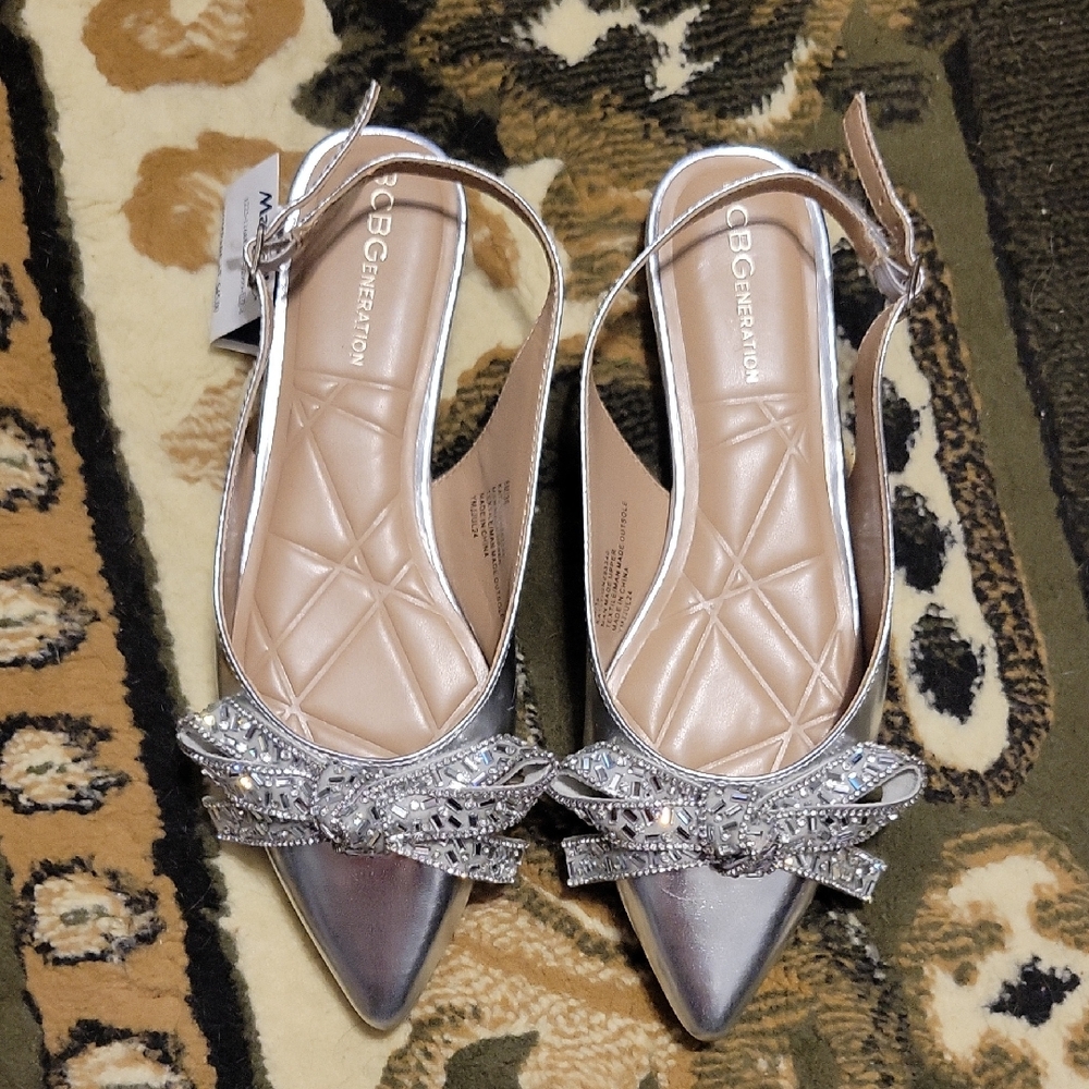 Bcbgeneration Silver Embellished Heels - image 1